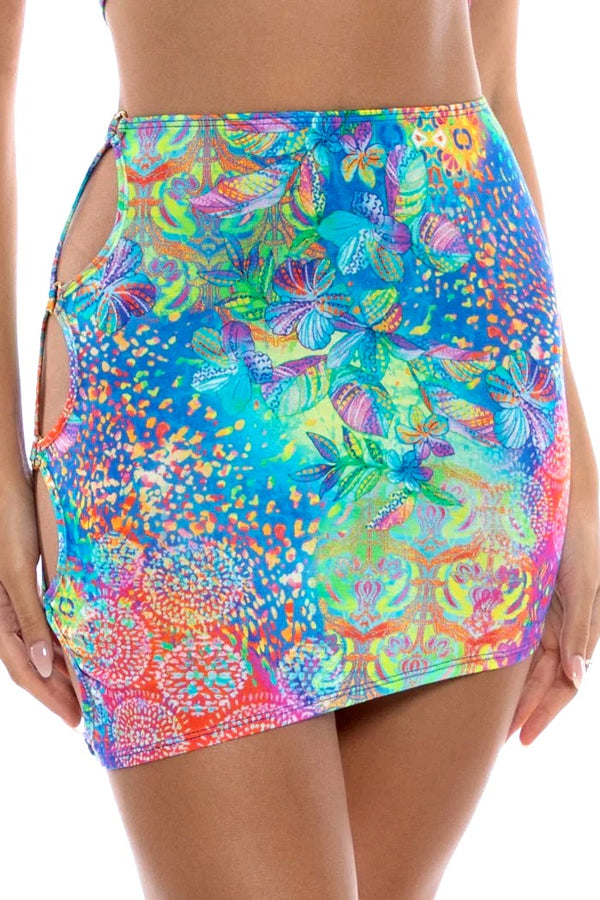Luli Fama Deco Gardens Rings Cut Out Skirt